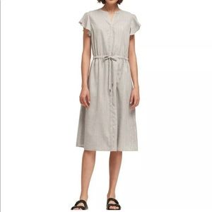 DKNY Shimmer Stripe Flutter Dress MSRP $119 S NWT